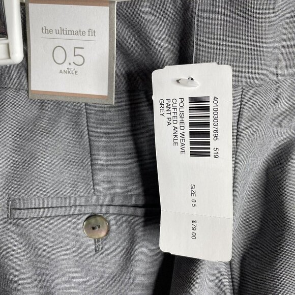 Chico's .5 Ultimate Fit Black Check Cuffed Trouser Capri Pants 30x24 US 6 New - Picture 4 of 5